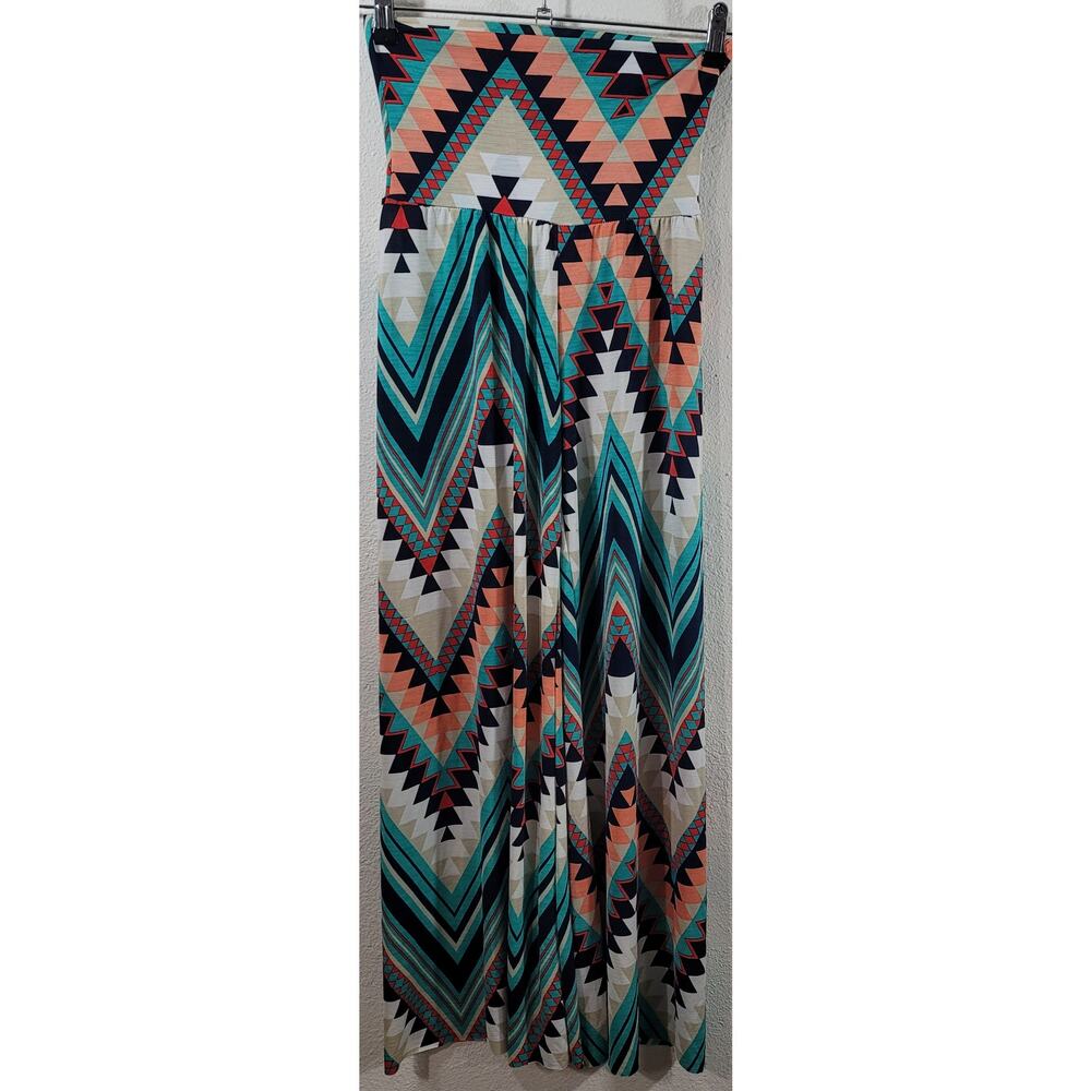 Style Rack Green Orange Black Aztec Print Harem Wide Leg Pants Small Lightweight